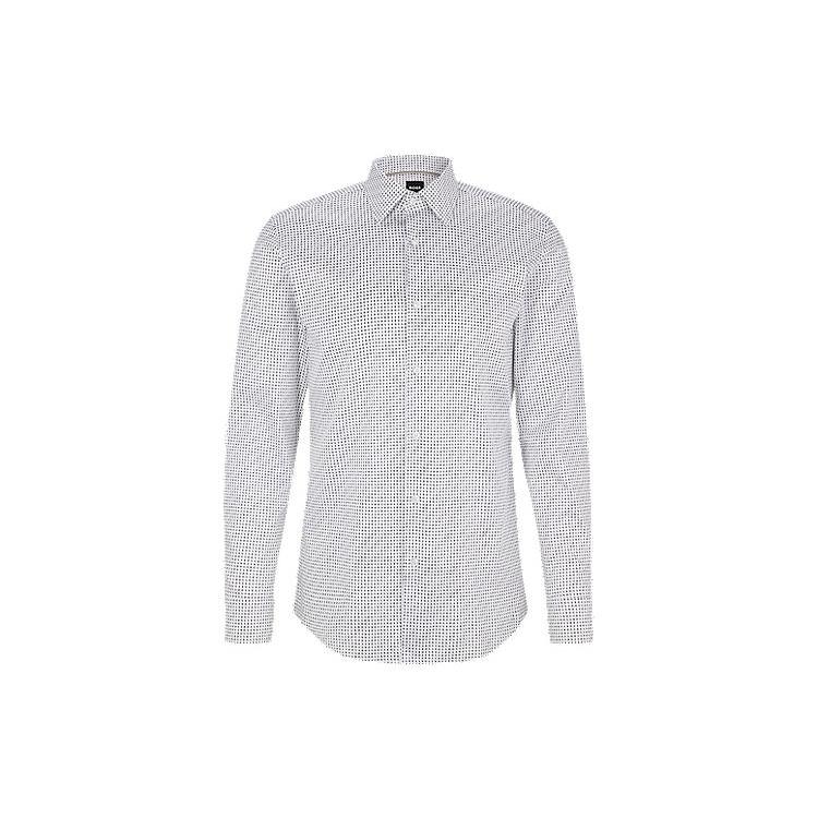 Hugo Boss Рубашки Мужские Белая Лацканы Умеренная Рубашка 50473311-100