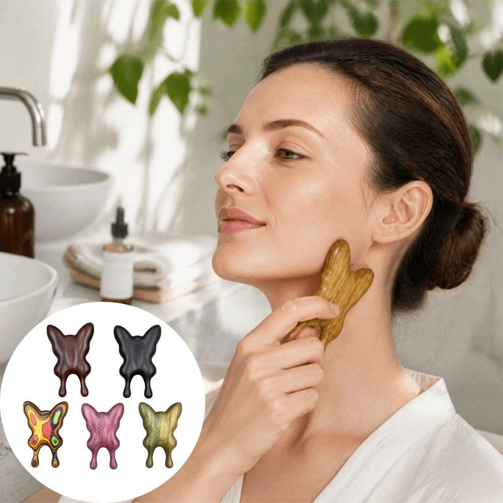 Hand Polished Facial Gua Sha Solid Wood Face Massager Stimulation Gua Sha Tool  Beauty Salon
