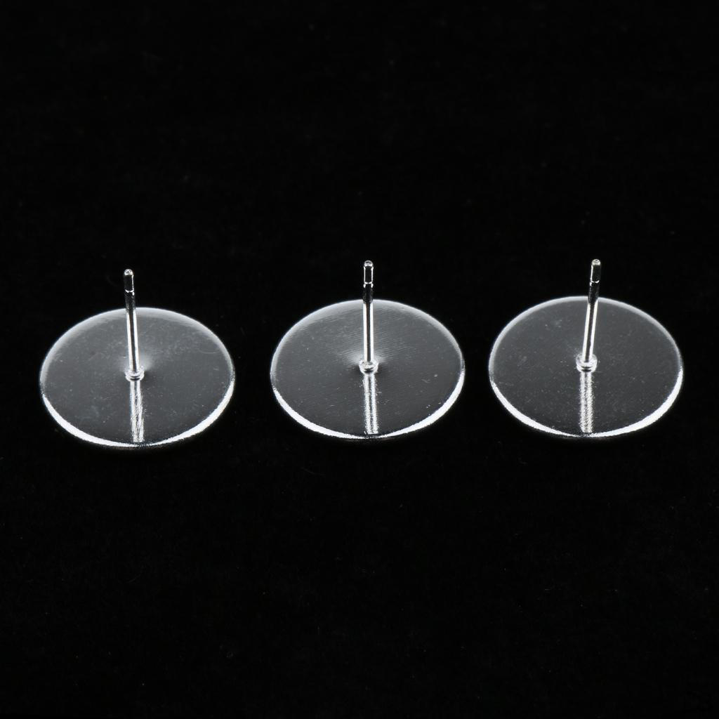 100 / Основание для оправы кабошона с пустыми серьгами-гвоздиками, материалы для изготовления