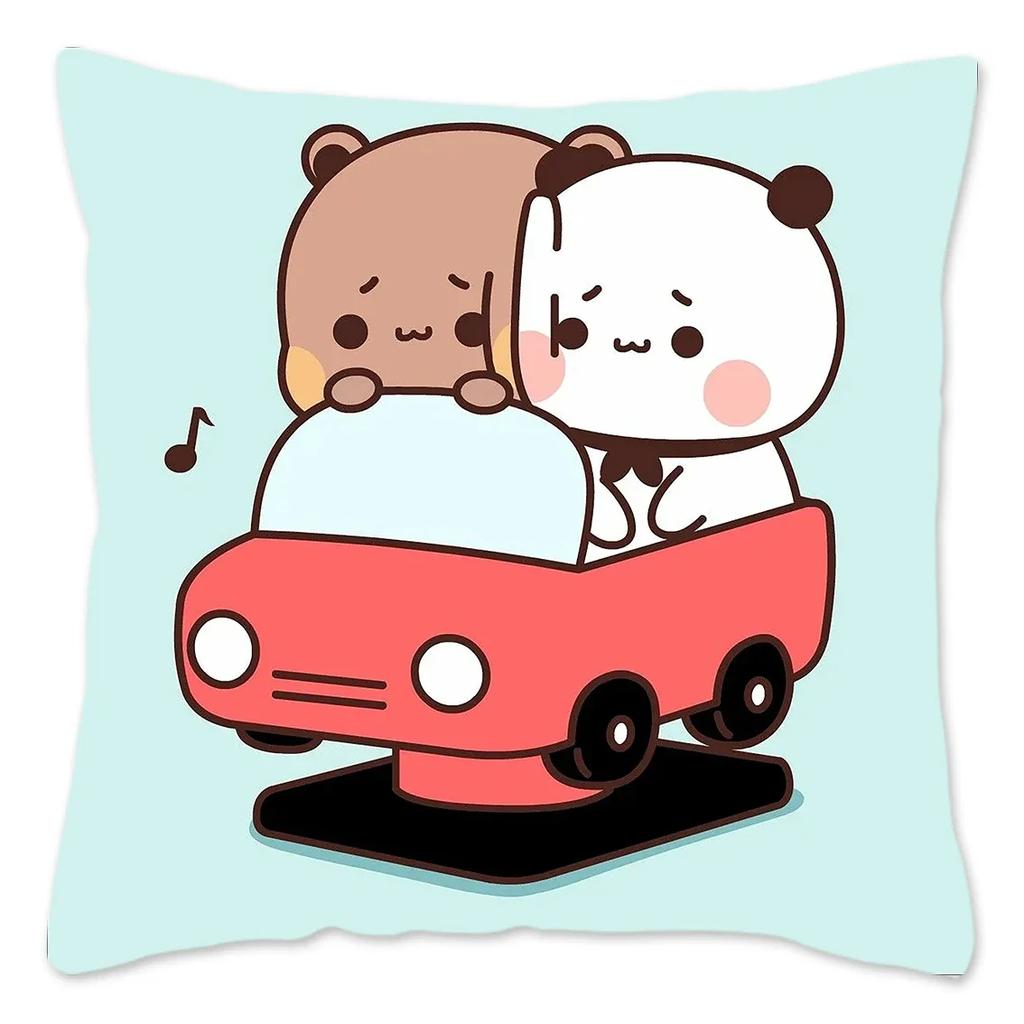 Наволочка Bubu and Dudu, украшение для дома, полиэстеровая наволочка для дивана, наволочка с забавными милыми медведями-пандами