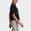 Adidas Футболка с коротким рукавом и заниженной линией плеч, женская, черная, с принтом большого логотипа GV5174