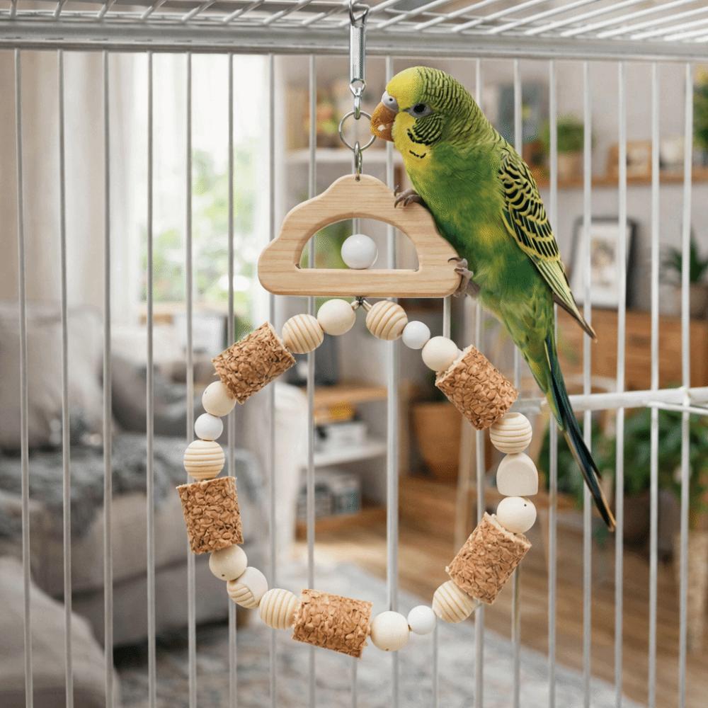 Ring-shaped Bird Swing Toy Hanging Bird Foraging Swing Bird Climbing Stand Training Purpose