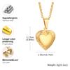 Vnox Free Custom Photo Image Necklaces, Stainless Steel  Can Open Texture Heart Locket, Family Memorial Jewelry Gifts