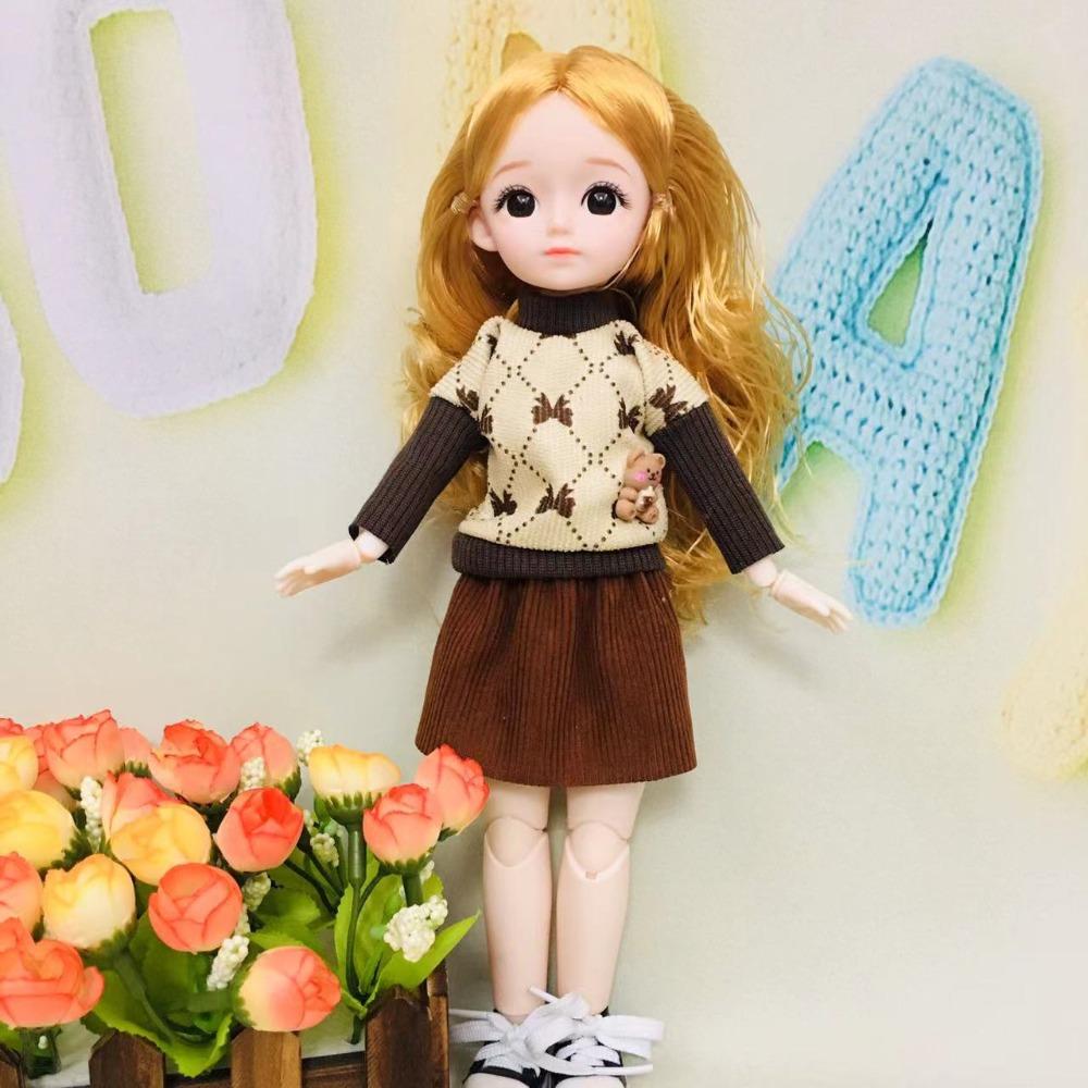 1/6 SD 30cm Bjd Doll with Clothes Attractive Eyes with Wig Make Up Princess Dress Up BJD Dolls Anime Long Hair