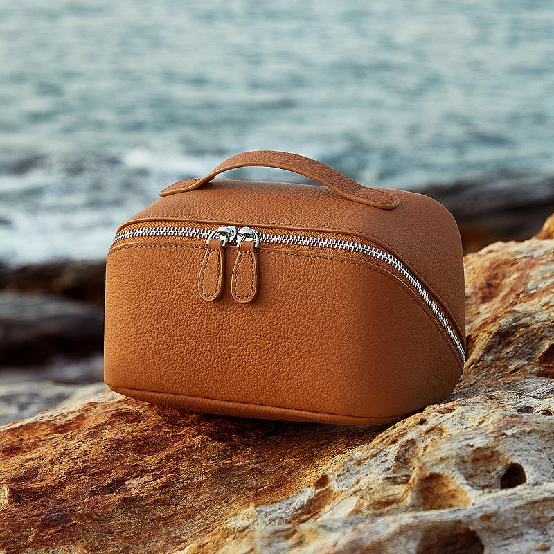 Сумка для хранения из натуральной кожи, Многофункциональная дорожная косметичка из натуральной кожи, Маленькая и портативная косметичка из коровьей кожи