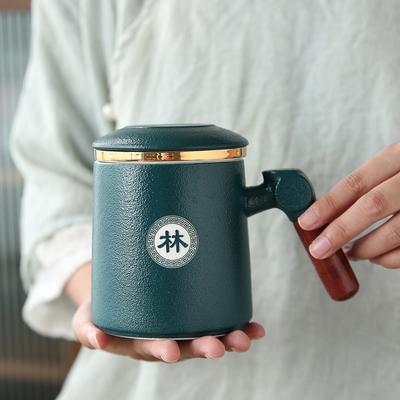 Керамическая чашка для отделения чая, офисная чашка с крышкой-фильтром, деловой сувенир, может быть сувениром