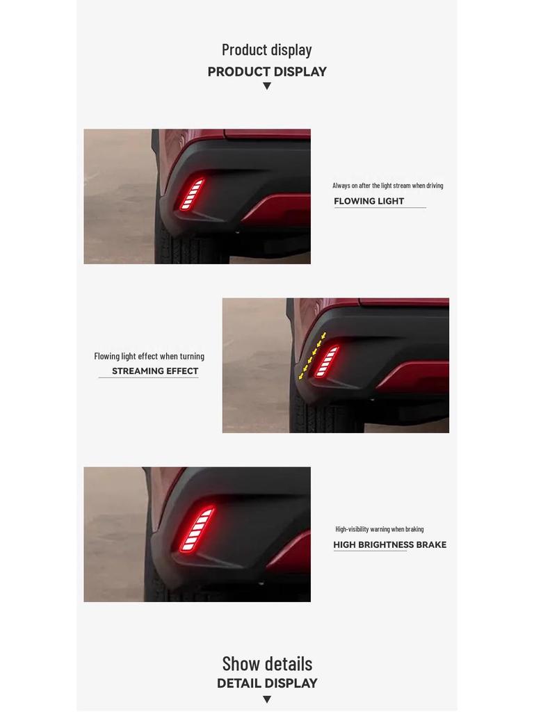 Светодиодный фонарь заднего бампера для Toyota Corolla Cross/RAV4 - Поворотник, Противотуманная фара и Динамический предупреждающий сигнал