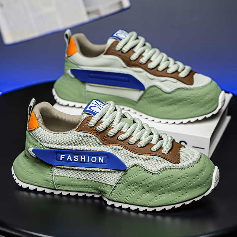 Модный паркур Мужские белые кроссовки с круглым носком Повседневные кроссовки для мужа Роскошные дизайнерские ботинки Спортивная посадка Упражнения Люкс