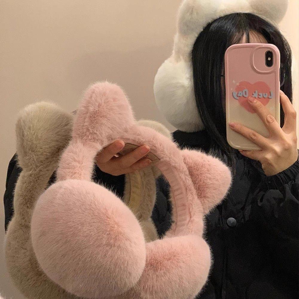 Женские высококачественные складные корейские меховые наушники для защиты от холода осенью и зимой