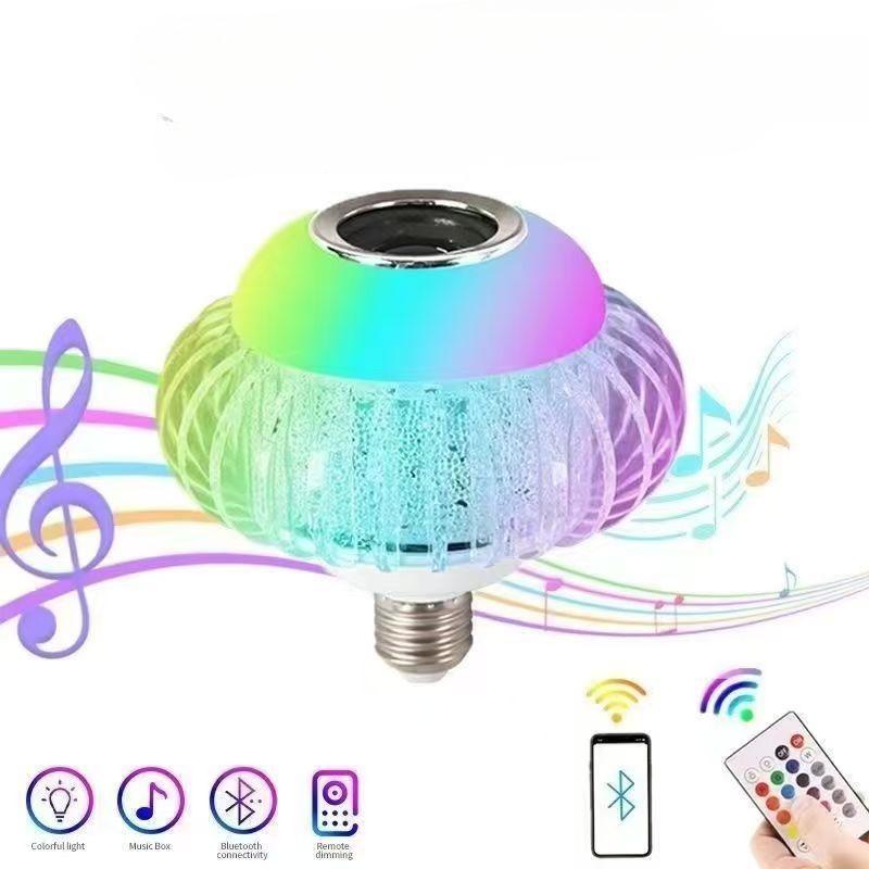 1 шт. Светодиодная цветная умная лампочка Bluetooth для спальни KTV, цветная RGB, с подсветкой под музыку, с пультом дистанционного управления, регулировка цвета и яркости
