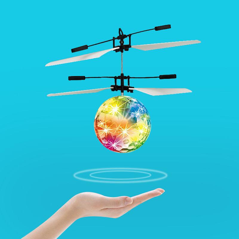 Remote Control Induction Crystal Ball Led Light Flying Sphere For Kids Play