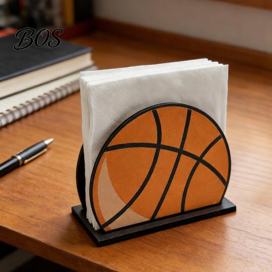 Personalized Sports Napkin Holder Ball for Table, Freestanding Wooden Dispenser, Themed Tabletop Tissue Towel Theme Birthday Party Supplies
