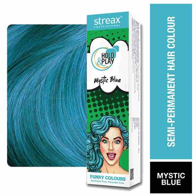 Профессиональная полуперманентная краска для волос Mystic Blue 100 г Упаковка 1 шт. Без аммиака Без перекиси Восхитительная яркая краска для волос