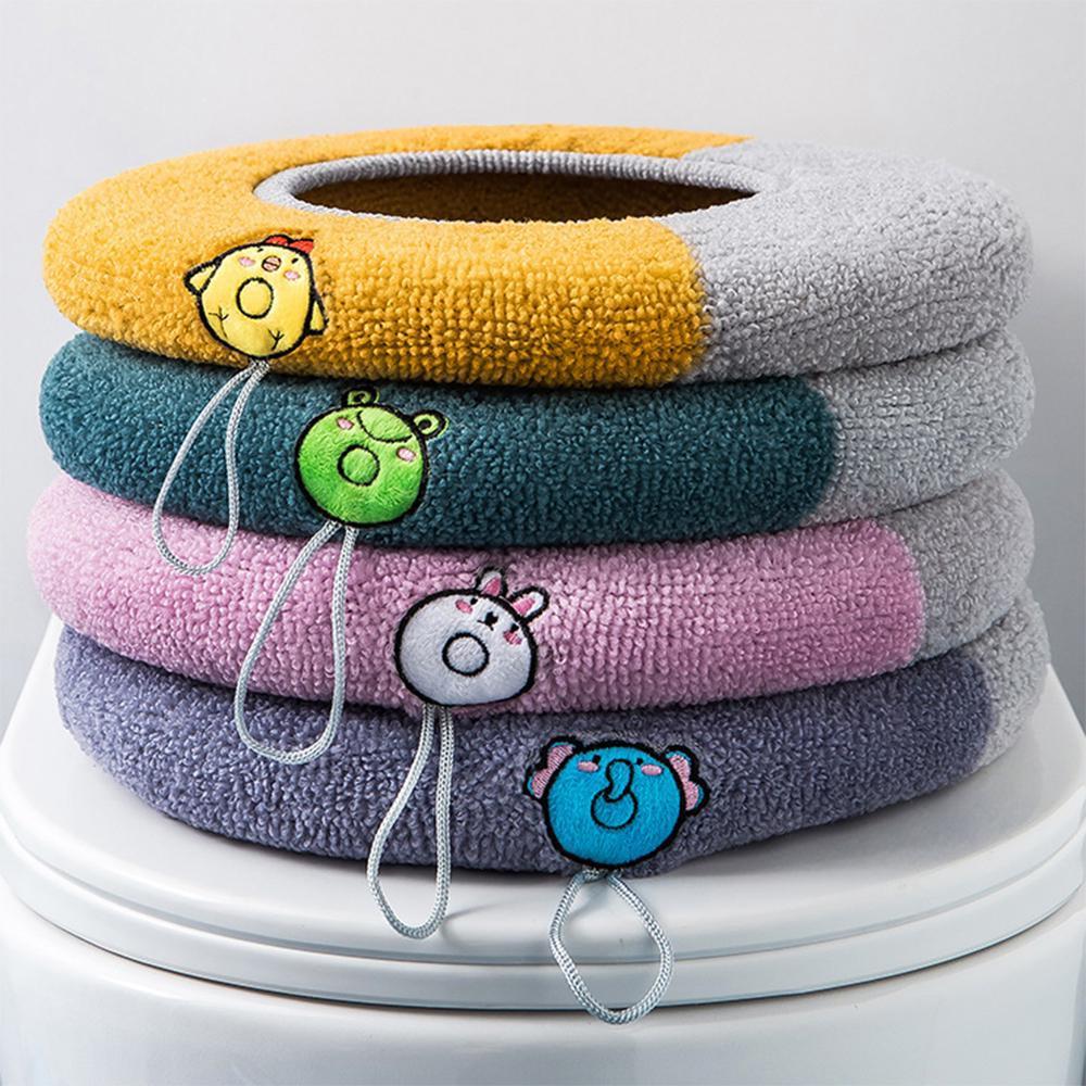 Утолщенный мягкий теплый коврик на сиденье унитаза на молнии, моющийся коврик для ванной комнаты, наволочки на сиденье унитаза YSL