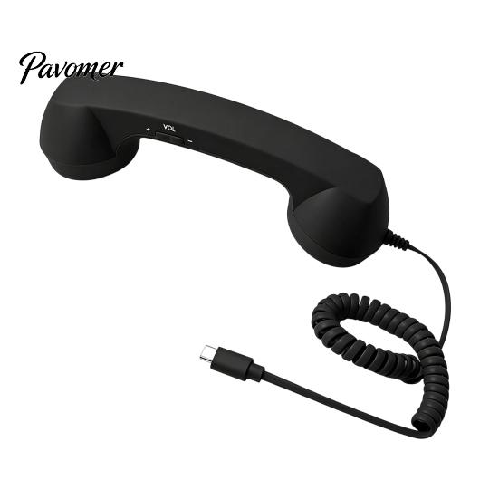 Portable Phone Handset for Office Retro Mobile Phones, Type-C Vintage Wired Handheld Old Fashioned Cell Receiver with Microphone Calls, Meetings,