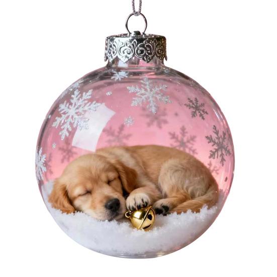 3D Рождественский шар-украшение «Такса» из прозрачного пластика