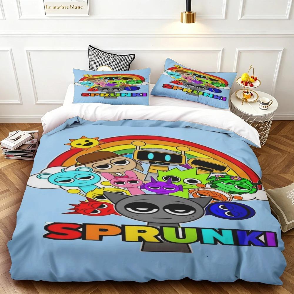 2026 NEW Teens Gifts Duvet Cover Set Game Sprunki Cartoon Bedding Set Quilt Cover Skin-friendly and Breathable for Bedroom Home