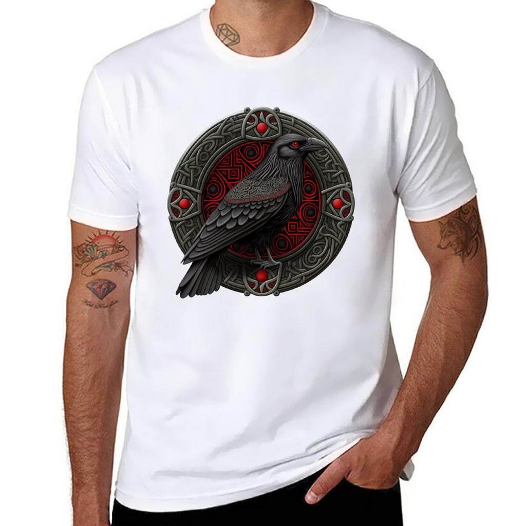 Summer Fashion Viking Raven T-Shirt for Men Oversized T Shirt O-Neck Short-sleeved Tops Tees Clothing