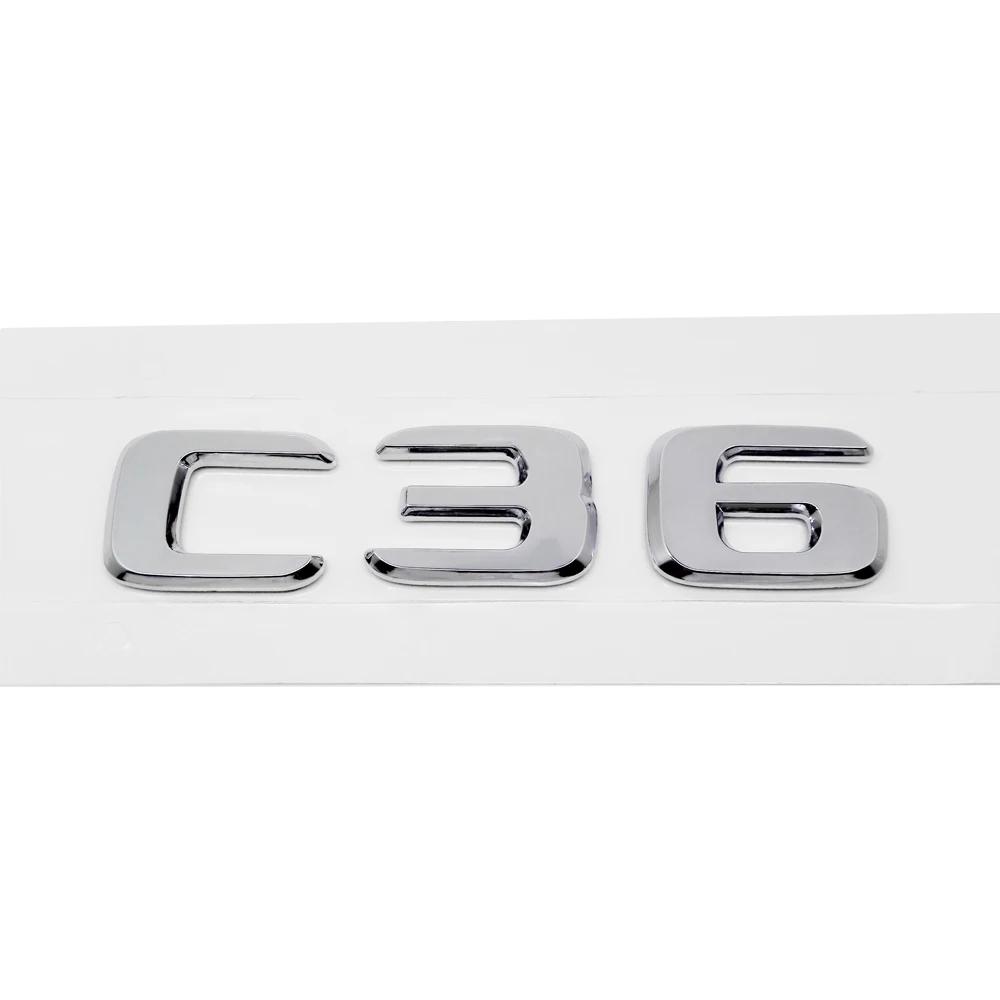 ABS Plastic C32 C36 C63 Trunk Rear Logo Badge Emblem Sticker for Mercedes Benz C Class W201 W202 W203 W204 W205 mm1