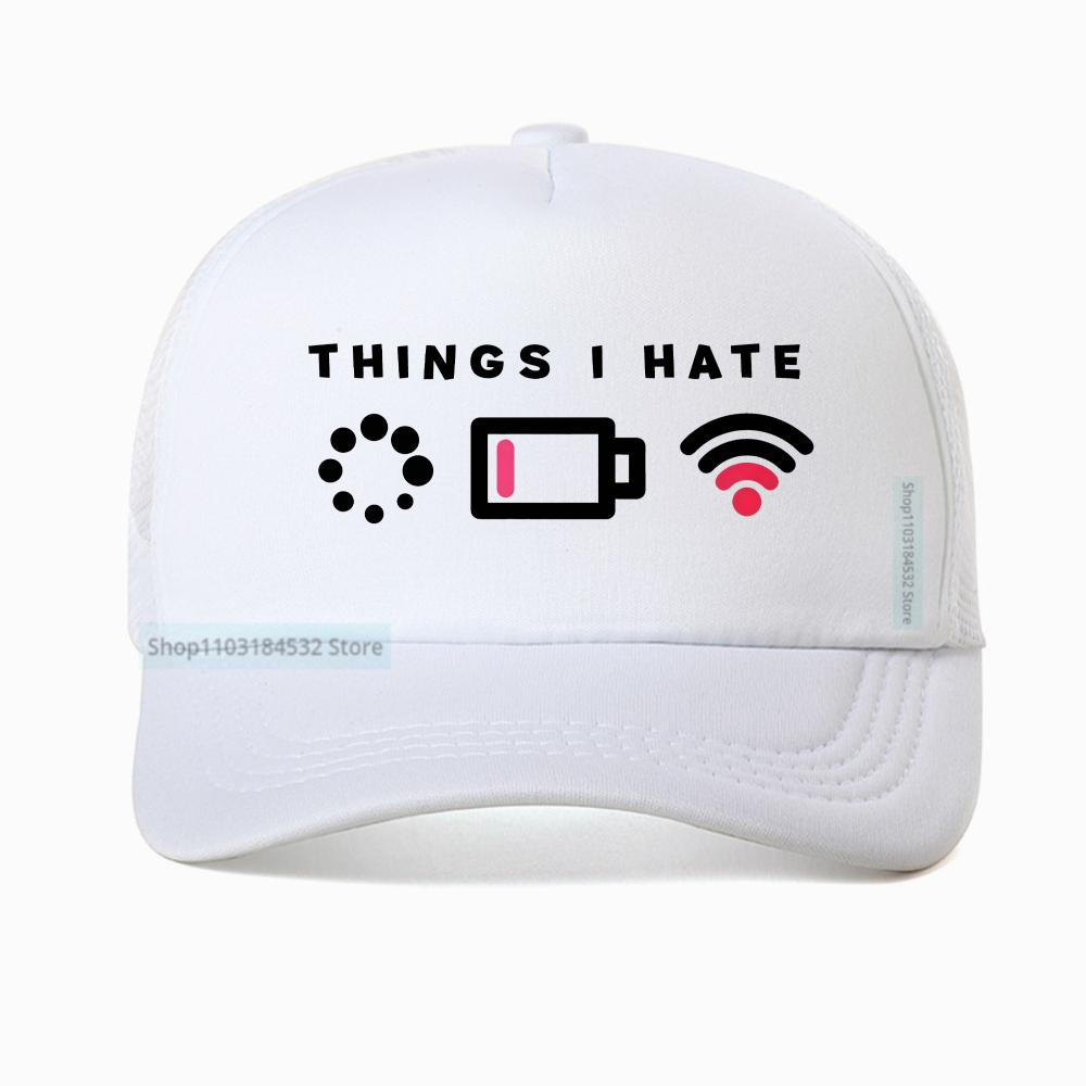 Вещи, которые я ненавижу, мне нужен Wi-Fi Компьютерный гик Игровой Геймер Кепка-бейсболка Унисекс Повседневная уличная одежда Регулируемая сетчатая кепка-тракер