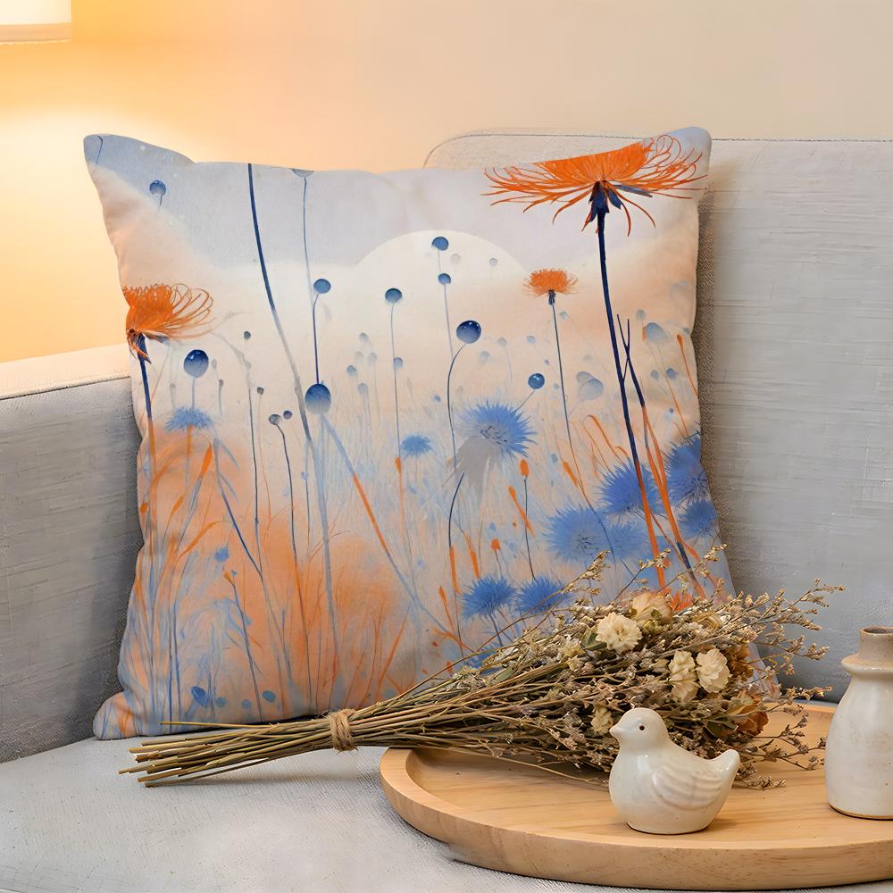 Cushion Cover Linen SkinFriendly Soft Decorative Case for Sofa Home Decor Cornflower Pillow cover