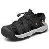 Summer Men's Hollow Leather Beach Sandals Toe Cap Outdoor Sports Shoes Handmade Mesh Shoes