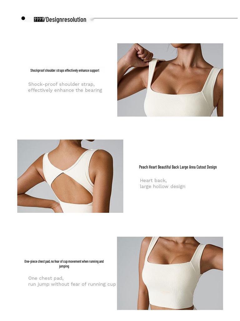 2024 Quick-Dry Shockproof Yoga Vest with Fixed Cup and Hollow Back Design