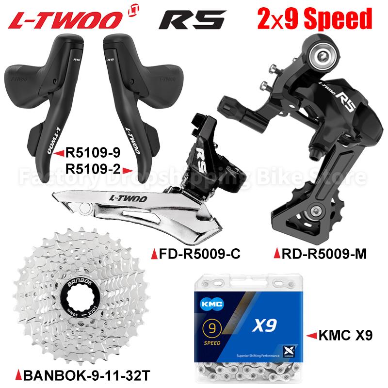 LTWOO R5 2x9 Скоростей Шоссейный Велосипед Комплект Переключателей Механический Тормоз Задний Переключатель Кассета 23T 25T 28T 32T Цепи X9