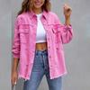 Broken Holes Solid Color Denim Jacket Ladies Comfortable Casual Loose Button Cardigan Coat Streetwear Women's Outerwear