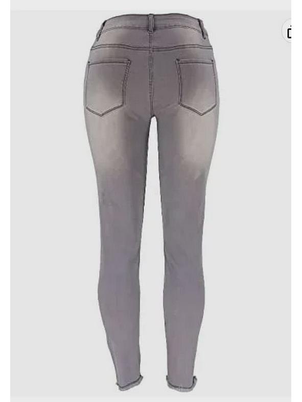 Женские эластичные потертые джинсы с высокой талией