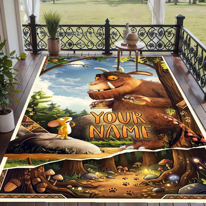 Custom Text The Gruffalo Pattern Floor Rug Soft Indoor Carpet Mat Living Room Bedroom