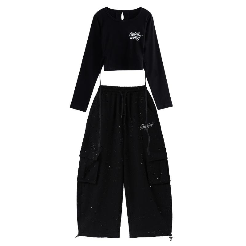 Children's jazz, jazz dance costumes, girls' performance costumes, autumn trendy and trendy navel dance performance clothes