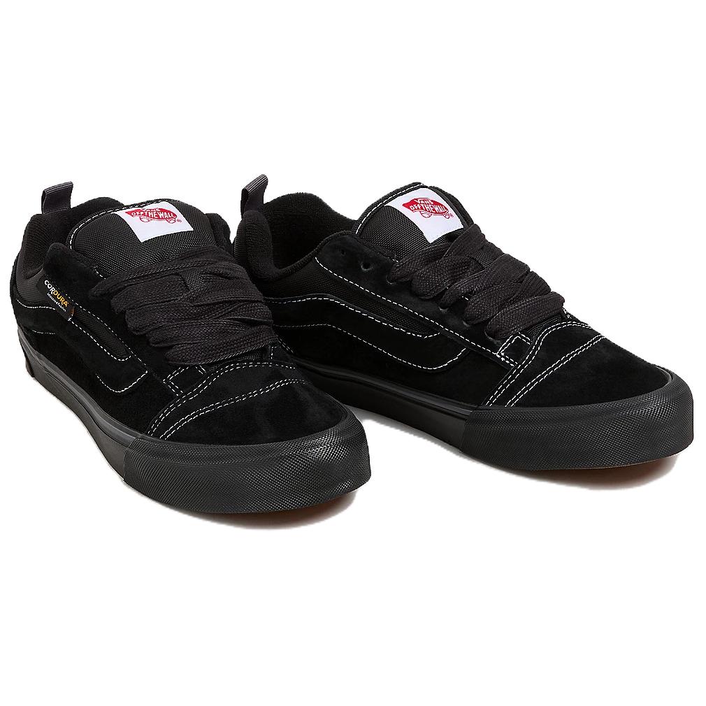 Vans Knu Skool Мягкий Язычок 3D Формованная Боковая Полоса Оверсайз Массивные Шнурки Унисекс Черная Замша Холст VN000CRPBMA