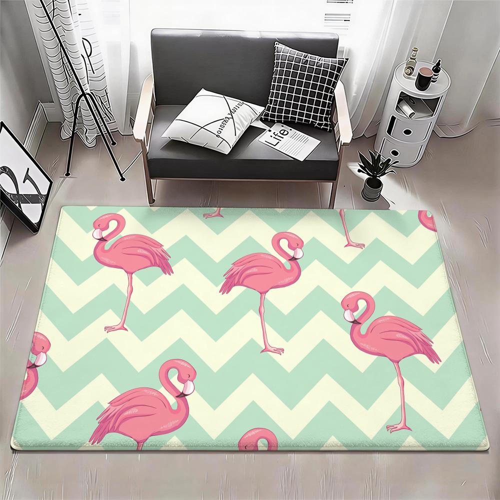 Animal F Flamingo Floor Mat Eco Flannel Doormat Non Slip Odorless Indoor Floor Rug Soft Short Plush Home Mat