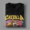 Футболка Catzilla, мужские хлопковые потрясающие футболки с круглым вырезом, футболки с коротким рукавом, оригинальная одежда