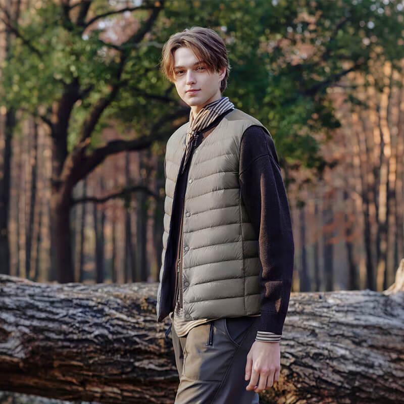 Tanboer Men's Versatile Collarless Down Vest TA5330113A