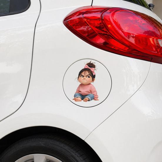 yangyizhi Car Sticker, Waterproof Self-adhesive PVC No Trace Auto Decal, Realistic Girl Pattern Funny Sticker for Fuel Tank Caps Windows Luggage
