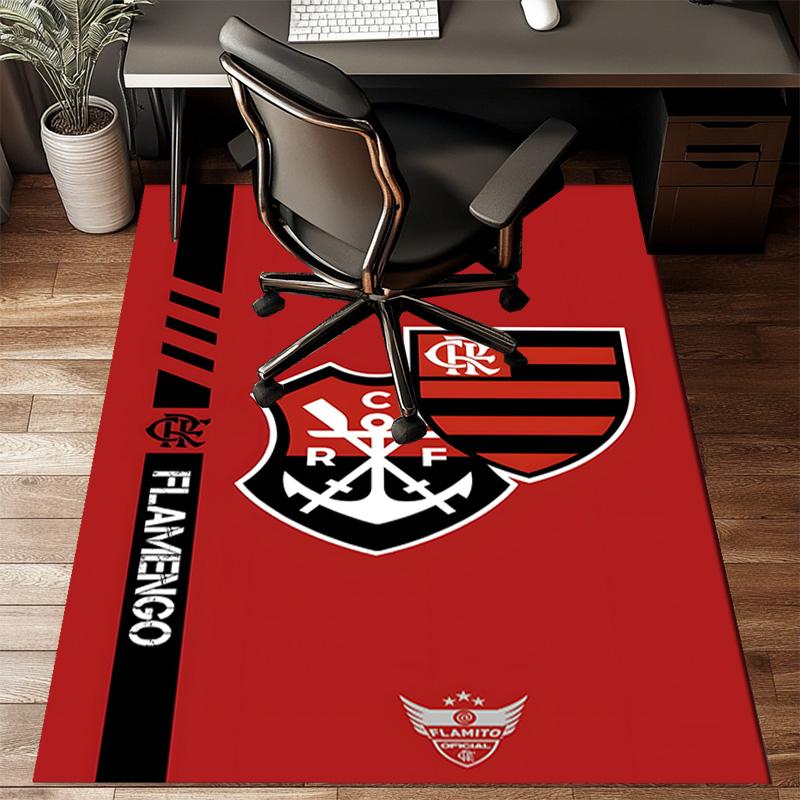 Fla-mengo Club Crest Printed Office Carpet Chair Cushion Entryway Rug, Rugs for Living Room, Bedroom Christmas gifts