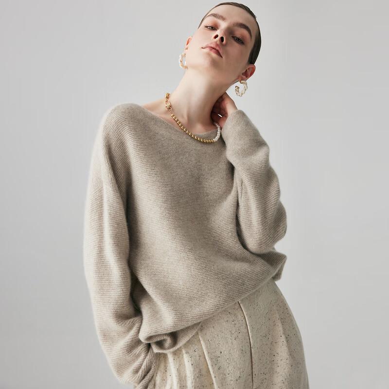 Paro Women's 100% Cashmere Chunky Knit Round Neck Sweater