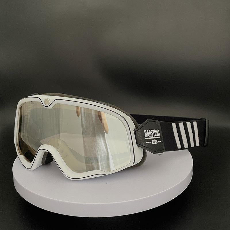 Vintage 100 Goggles Harley Motorcycle Motorcycle Eye Protection Windproof Sand UV Riding Glasses Replaceable Lenses