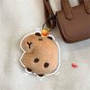 Cartoon Capybara Plush Keychain With Squeaky Sound Bag Pendant Soft Practical Decoration Accesories For Bags And Keys