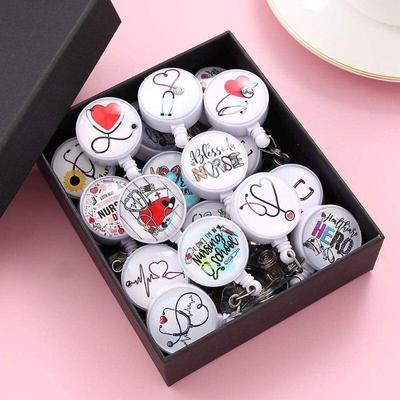 Выдвижная катушка для бейджа для врачей, медсестер, держатель для рабочих карточек, аксессуары для медицинских работников, зажим для карточек сотрудника