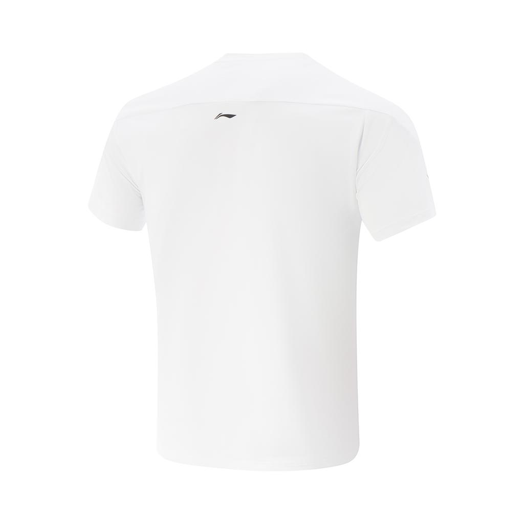 Li-Ning Дышащая Универсальная Футболка с Буквами, Круглым Вырезом и Коротким Рукавом, Мужские Топы Стандартный-Белый ATSV275-10