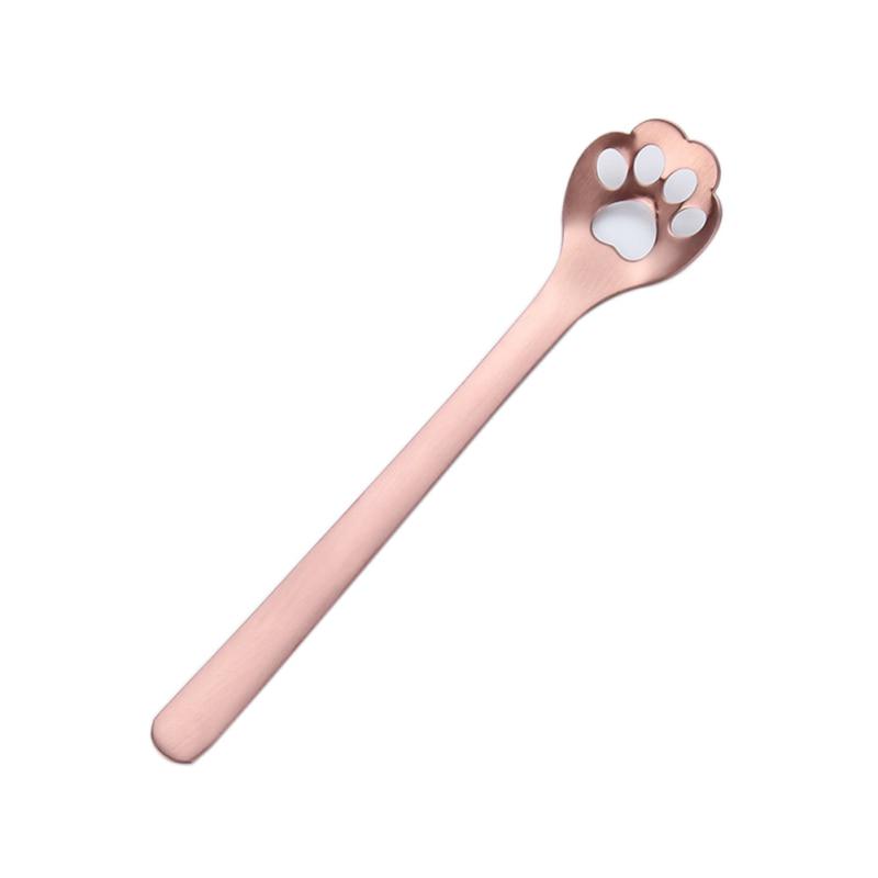 Cute Stainless Steel Kitty Cat Claw Coffee Spoon Stirring Mug Spoon Teaspoon Tea Cake Dessert Spoon Long Handle Tableware CLE