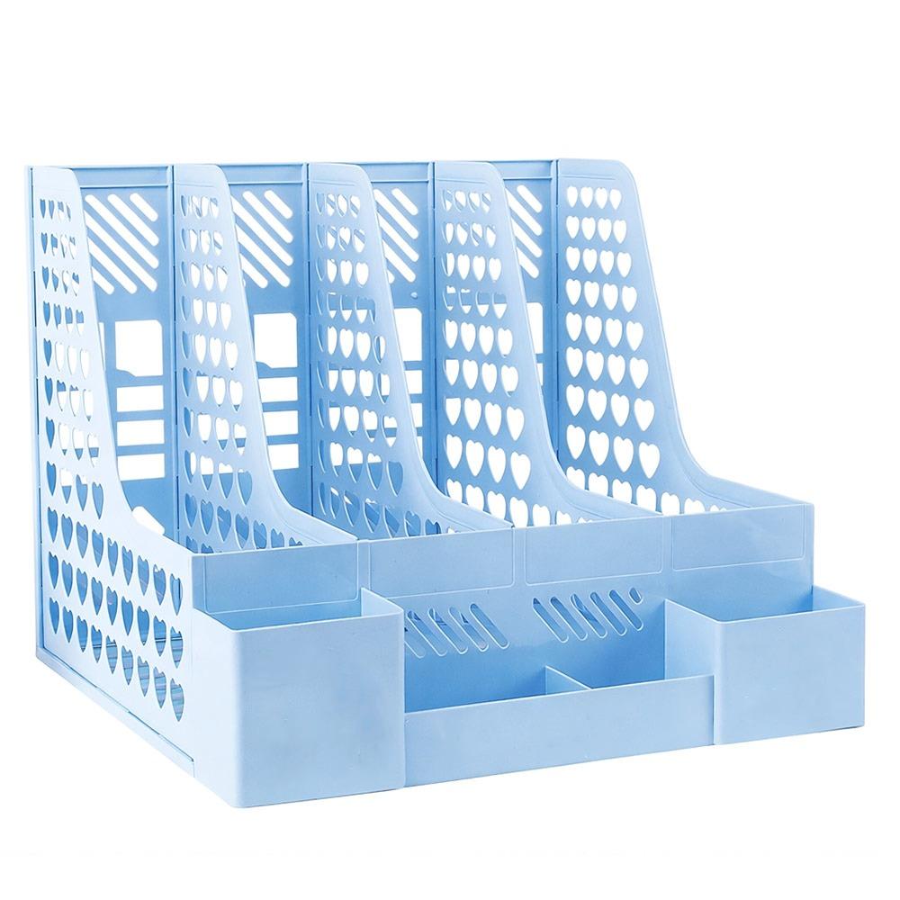 Removable Desktop File Storage Box Book Stand File Column Dormitory Desk Book Clip Bookshelf Compartments Student Book Stand
