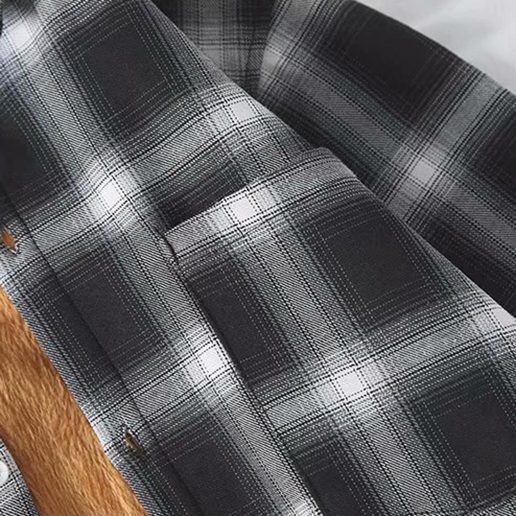 Women's Warm Plaid Shirt Autumn And Winter Long Sleeve Buttons Up Jacket Soft Lined Flannel Coat With Pockets