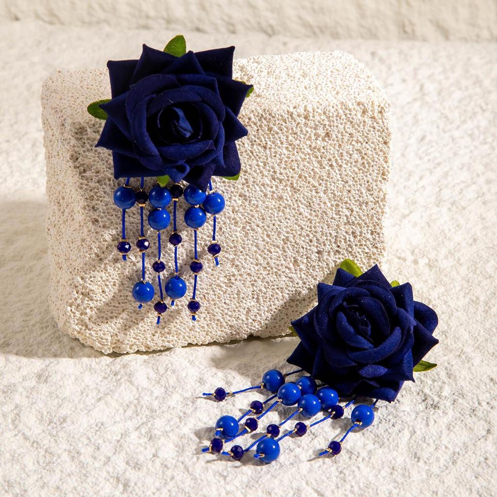 Летняя мода, новые серьги с имитацией цветка Dorp, ювелирные изделия из розового цветка, пляжные аксессуары для женщин, вечеринок, свадебных аксессуаров