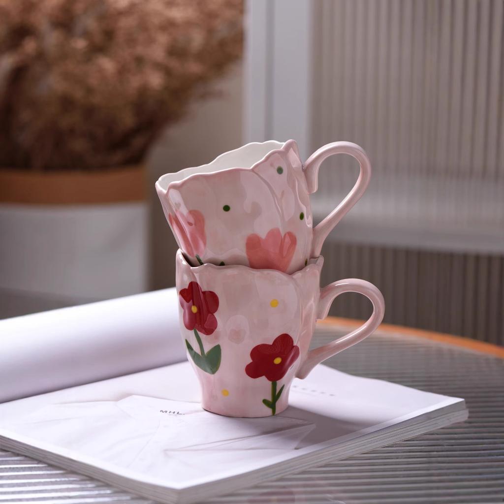 Керамическая кружка с мультяшными облаками, кружка для кофе, детский завтрак, кружки с нерегулярными цветами, ручная роспись, кружки для кофе, чашка для послеобеденного чая