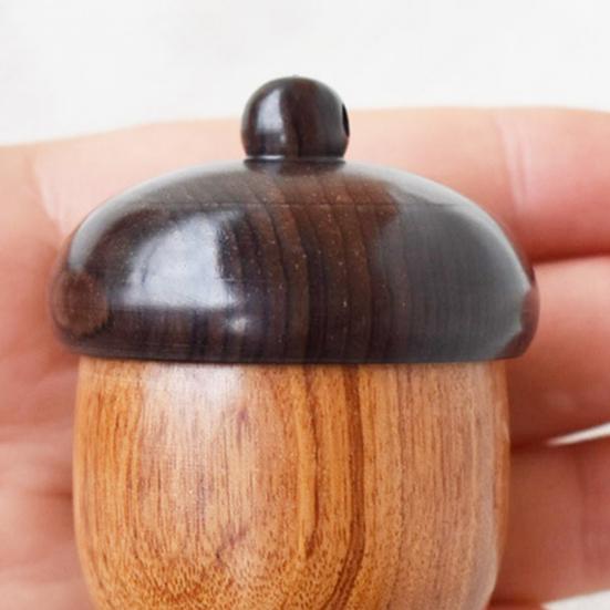 1/5Pcs Mini Acorns Storage Box Solid Wood Pill Box Outdoor Portable Rosewood Acorns Tablets Storage Case Container Organizer Sealed Can