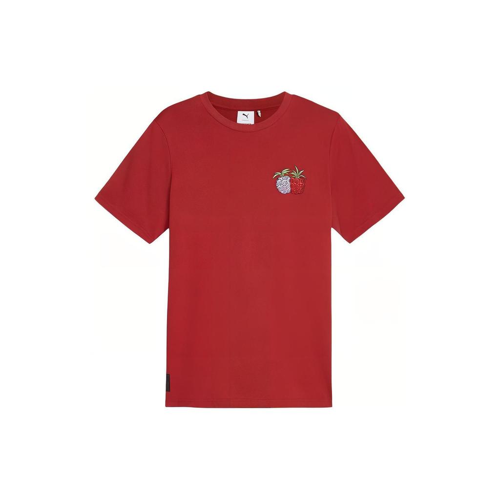 Puma X One Piece Logo Print Crew Neck T-Shirt Men Tops Red 624665-24